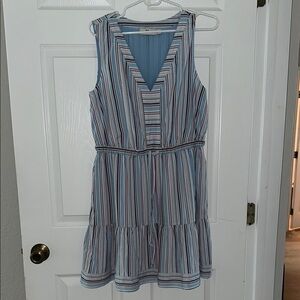 Vineyard Vines Blue and White Ruffled Tiered Sundress